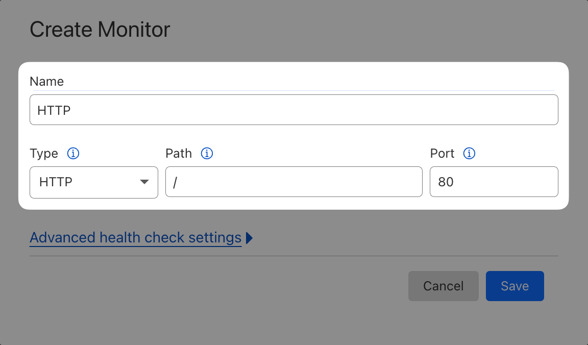 HTTP Monitor 생성