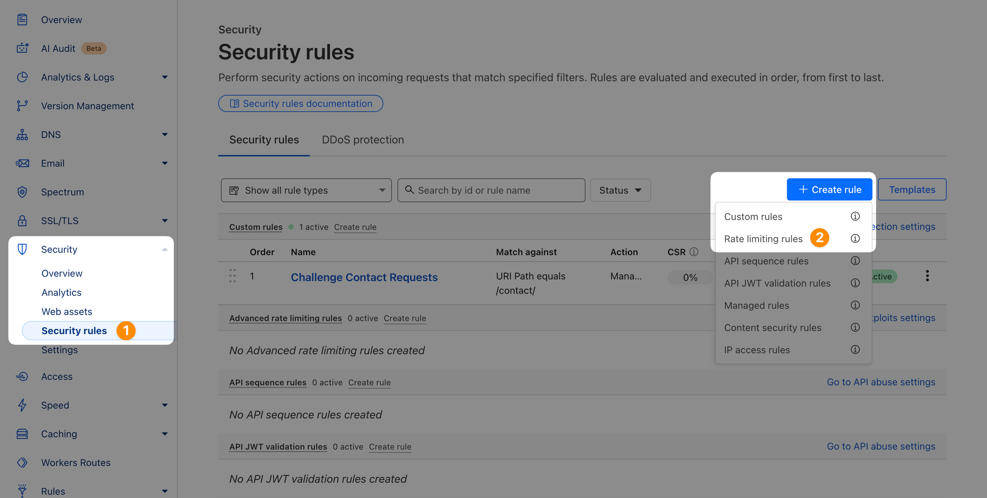 Rate Limiting Rule 생성